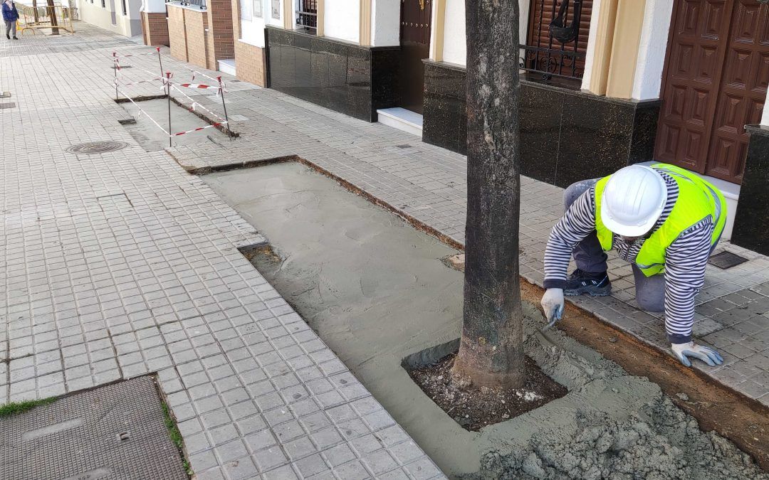 Valverde retira los setos de la carretera de Calañas y crea espacio al futuro carril bici
