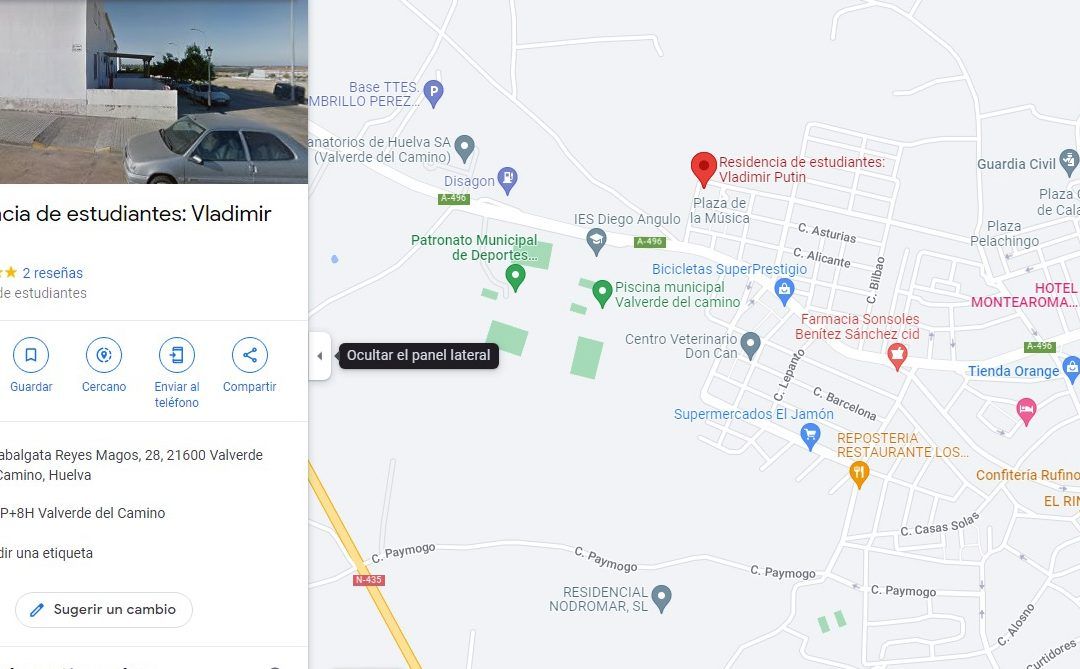 La misteriosa residencia estudiantil Vladimir Putin que Google sitúa en Valverde